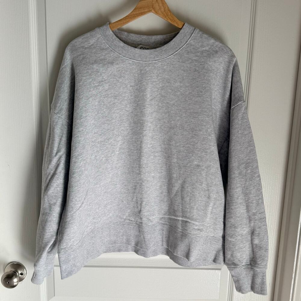 COS Sweatshirt Men's M Gray Melange Crewneck Fleece Minimalist Cotton Boxy Fit